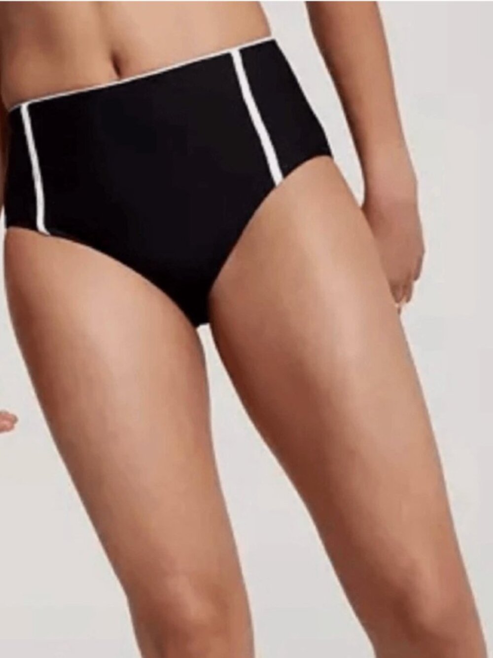 CALIA by Carrie Underwood Black and White High-Waist Bikini Bottom